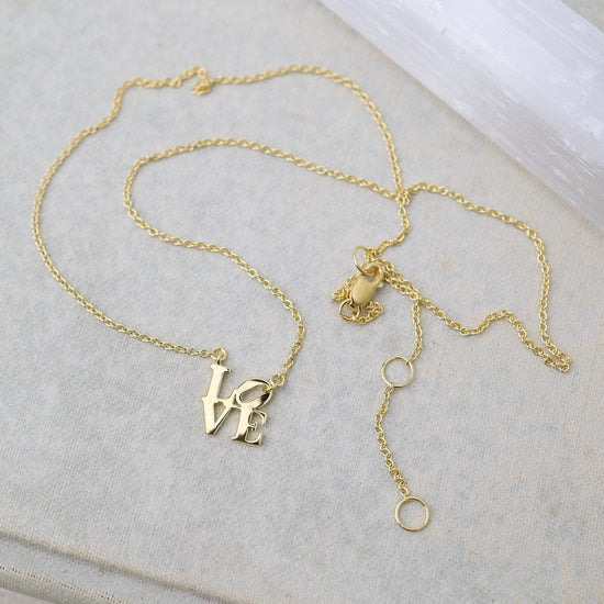 NKL-VRM Gold Vermeil Polished Mini LOVE Necklace