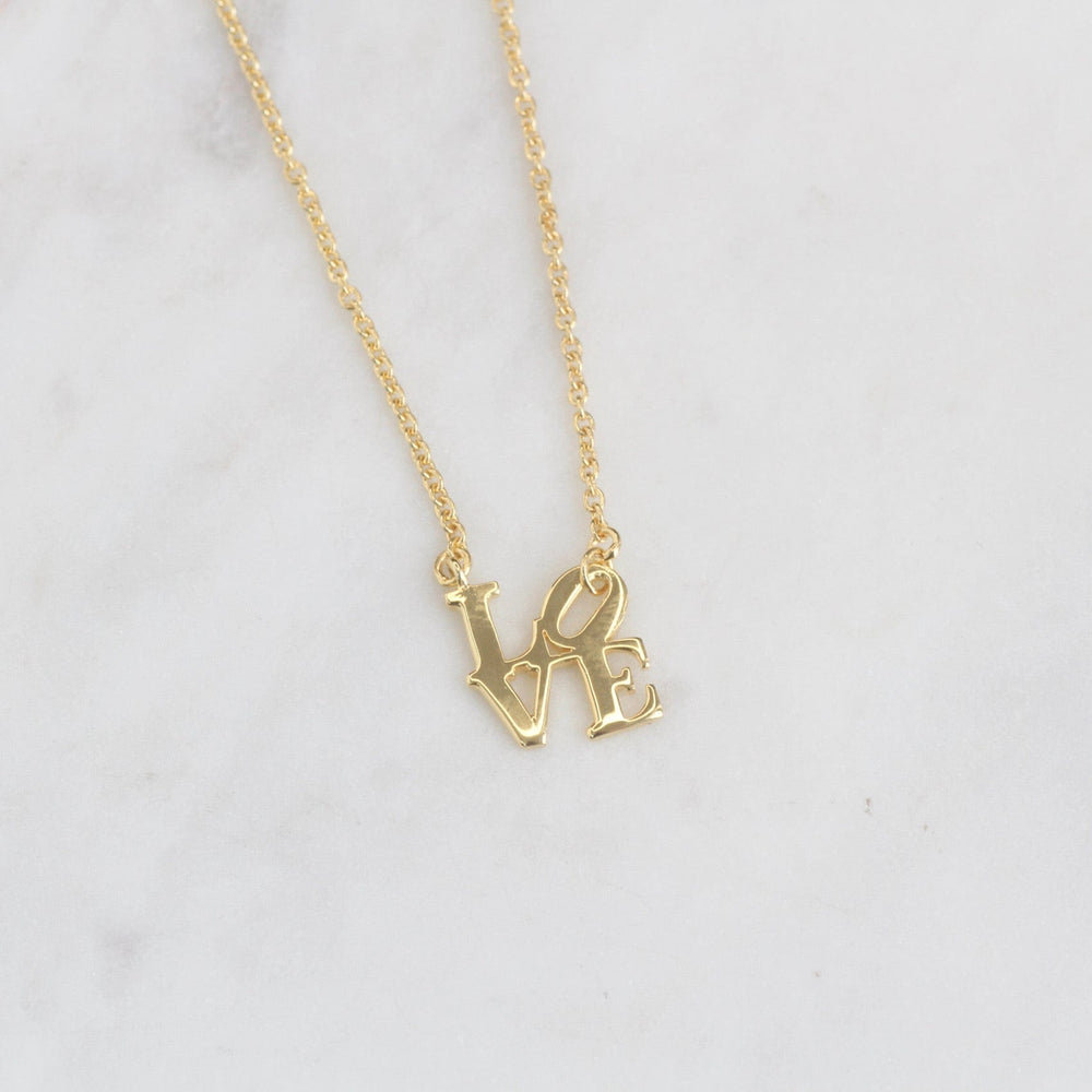 
                  
                    NKL-VRM Gold Vermeil Polished Mini LOVE Sculpture Necklace
                  
                