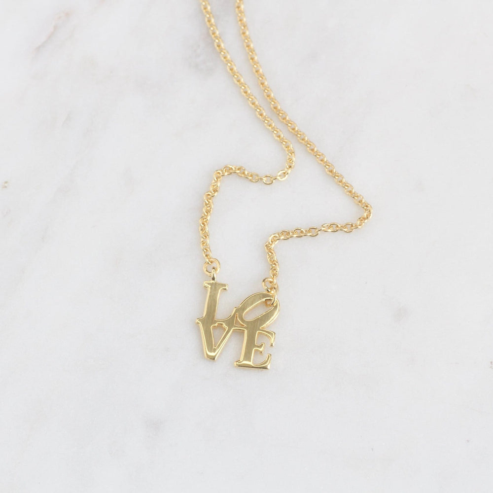 
                  
                    NKL-VRM Gold Vermeil Polished Mini LOVE Sculpture Necklace
                  
                