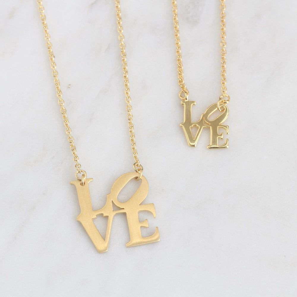 
                  
                    NKL-VRM Gold Vermeil Polished Mini LOVE Sculpture Necklace
                  
                