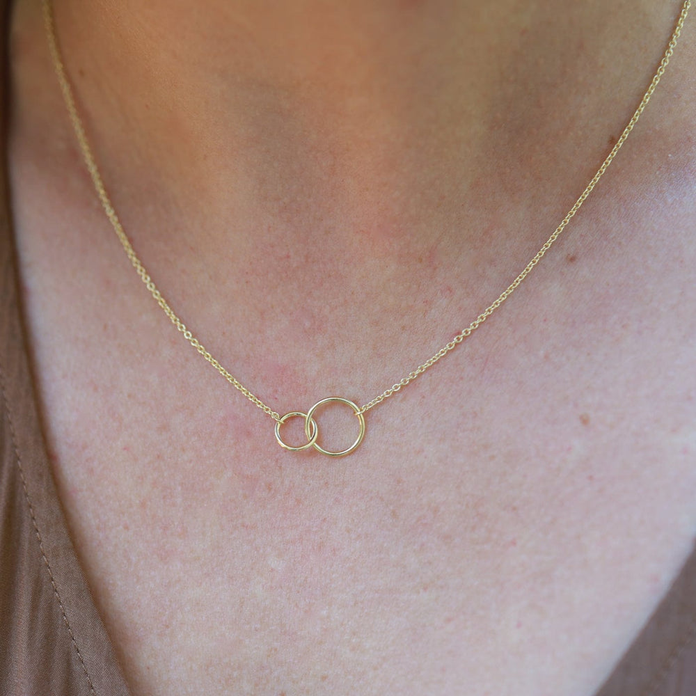 
                      
                        NKL-VRM Gold Vermeil Two Interlocking Circles Necklace - Small
                      
                    