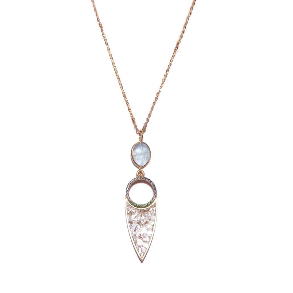 NKL-VRM Gold Zeit Pendant Necklace