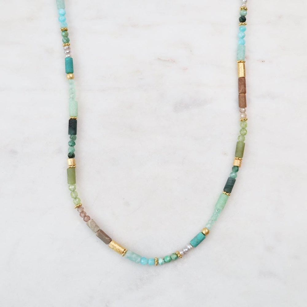 NKL-VRM Green Stone Mix Necklace