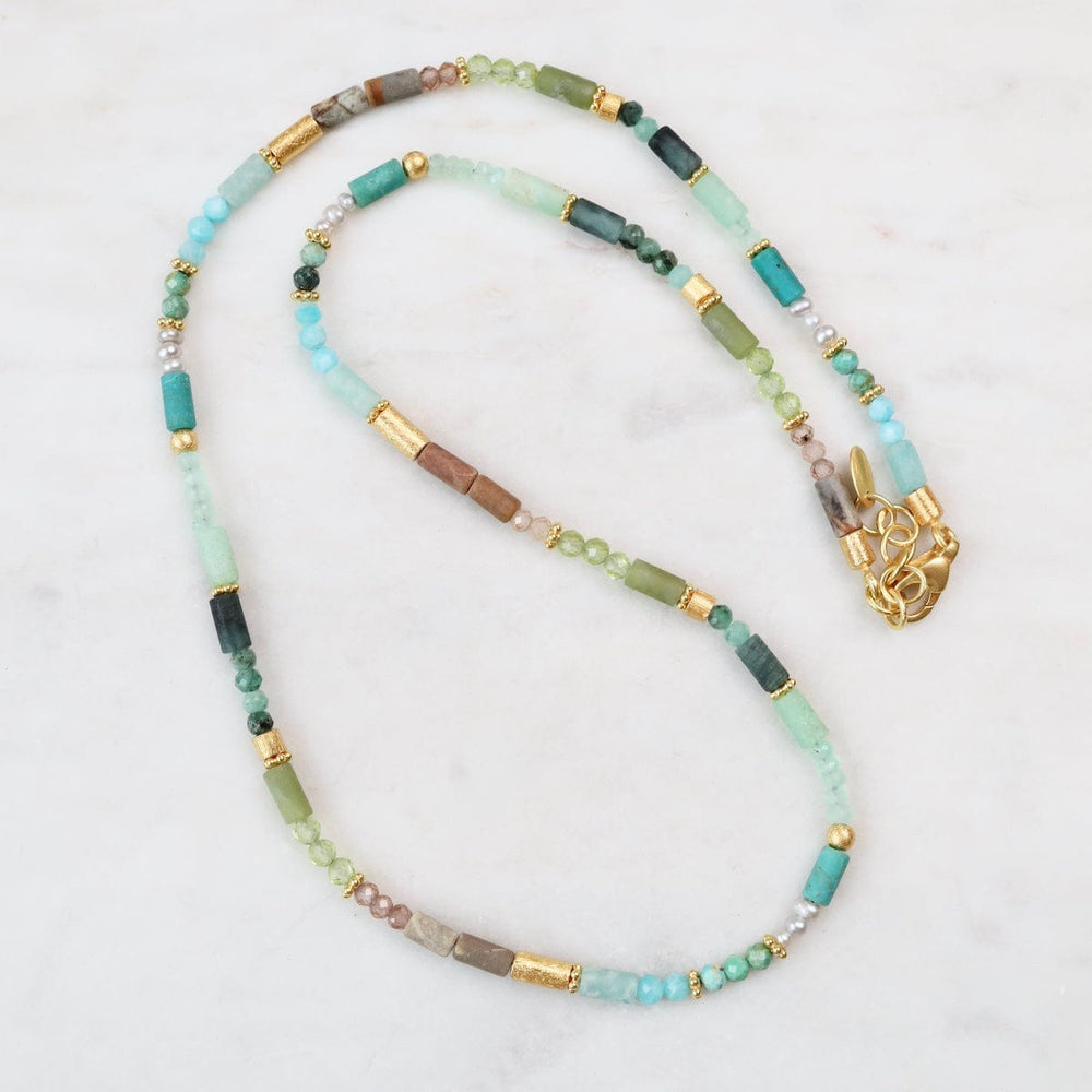 
                  
                    NKL-VRM Green Stone Mix Necklace
                  
                