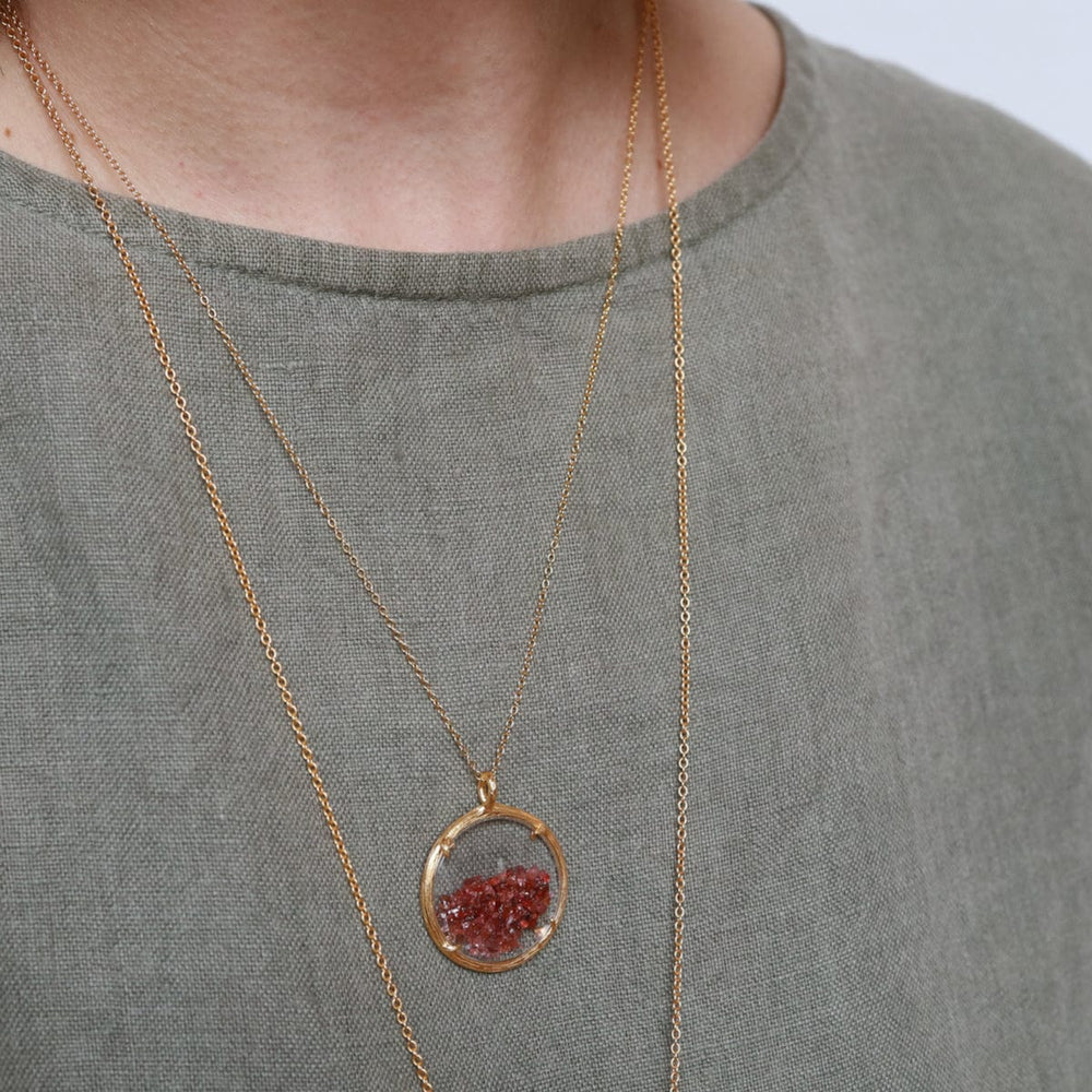 
                      
                        NKL-VRM Large Shaker Necklace - 18k Gold Vermeil/Garnet
                      
                    