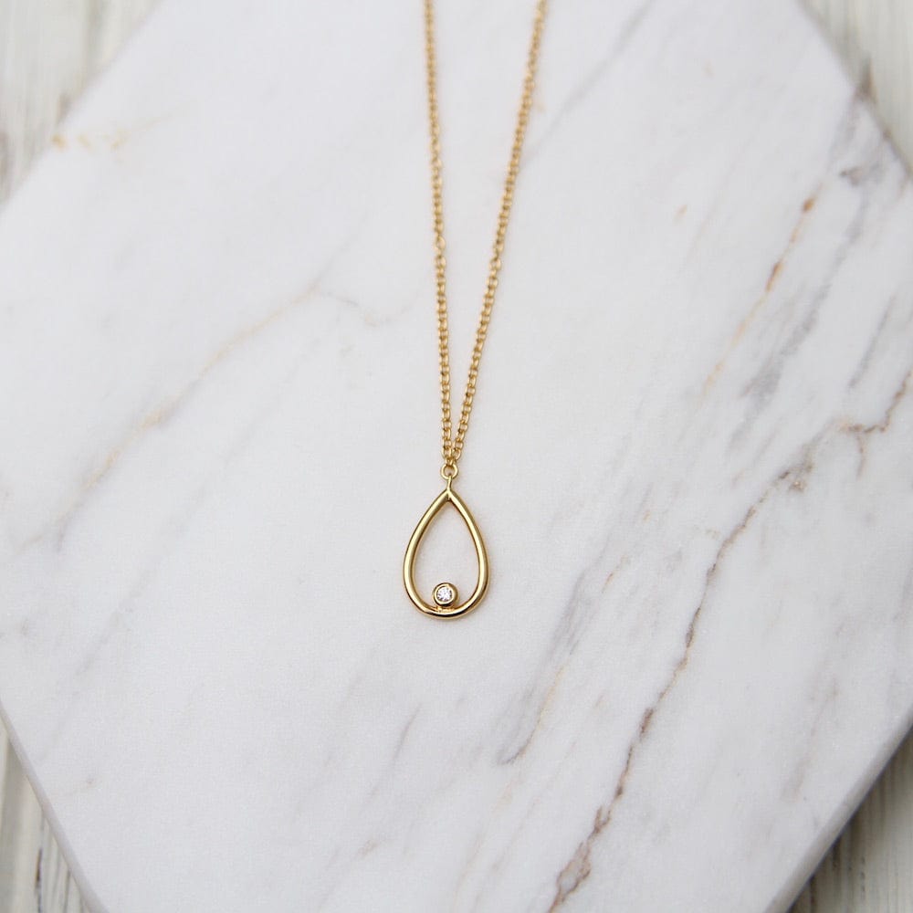 
                  
                    NKL-VRM Little Teardrop with Bezel Set CZ - Gold Vermeil
                  
                