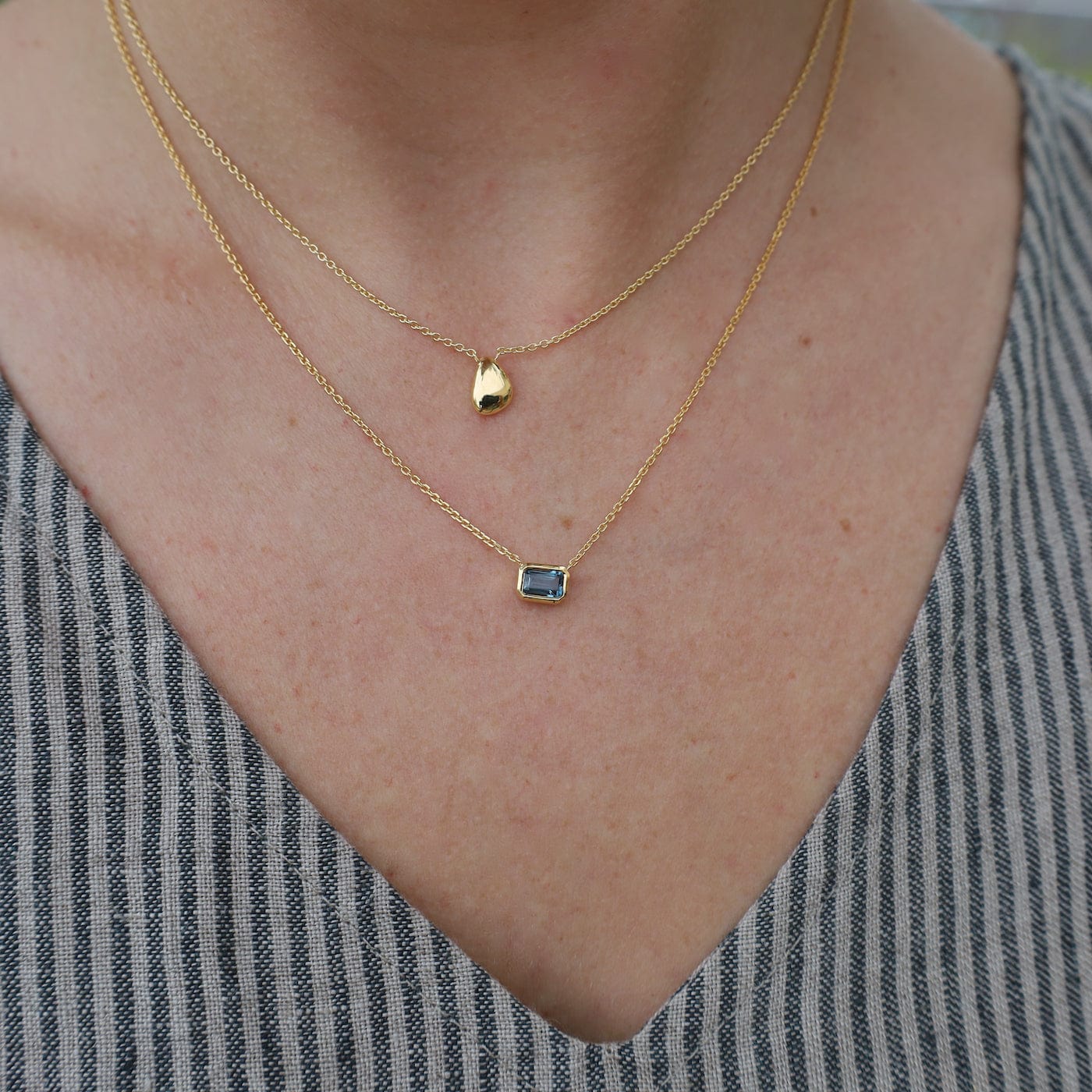 NKL-VRM London Blue Topaz Solitaire Necklace