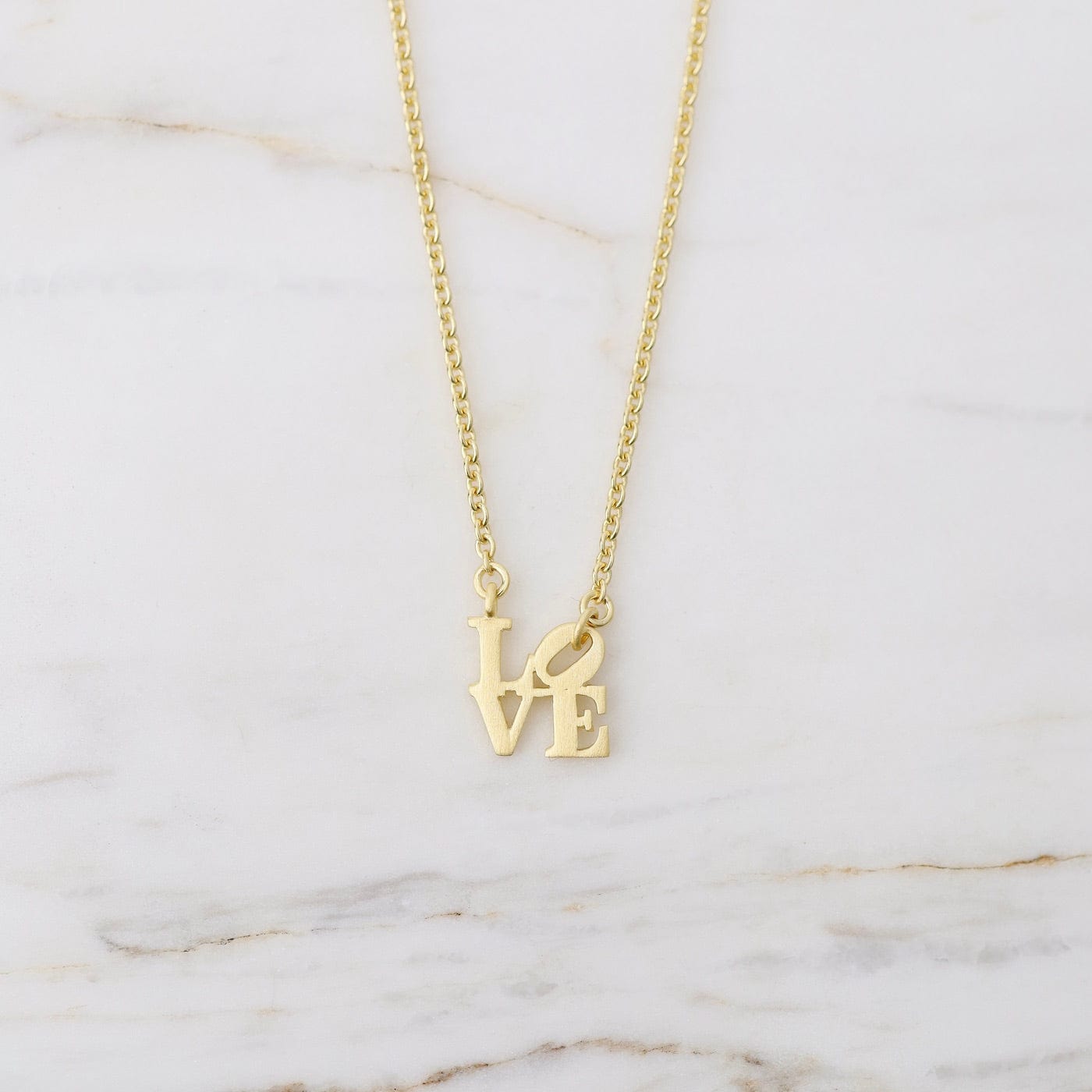 NKL-VRM Matte Gold Vermeil Extra Petite LOVE Necklace