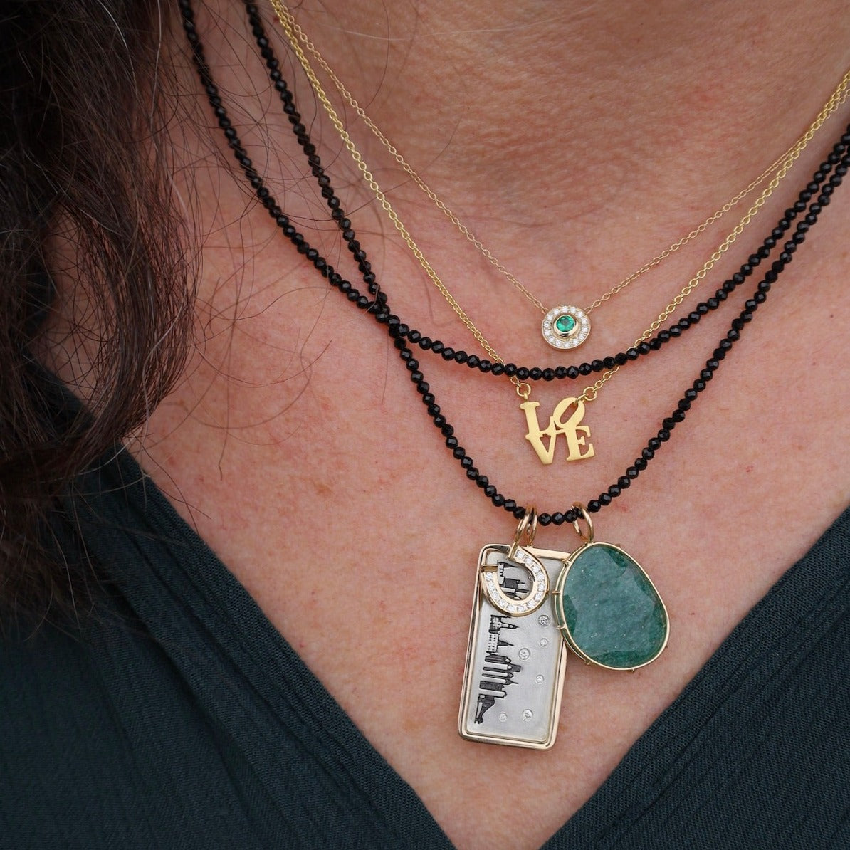 Matte Gold Vermeil Mini LOVE Necklace – Dandelion Jewelry