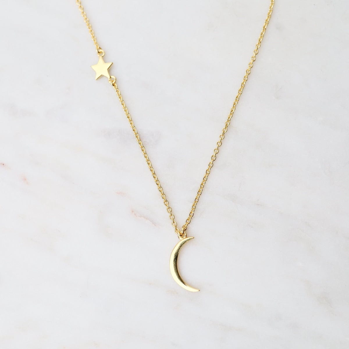 NKL-VRM Moon & Star Necklace - Gold Vermeil