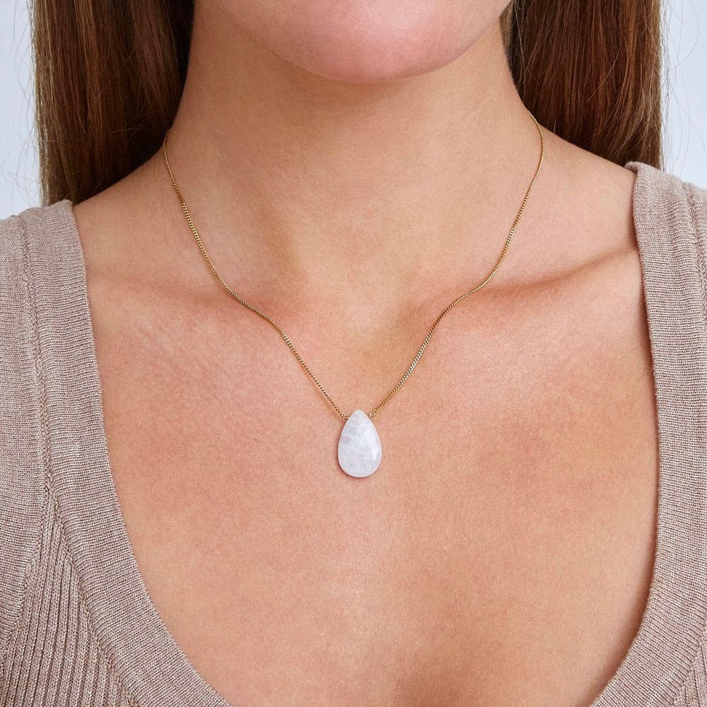 NKL-VRM Moonstone Teardrop Pendant Necklace