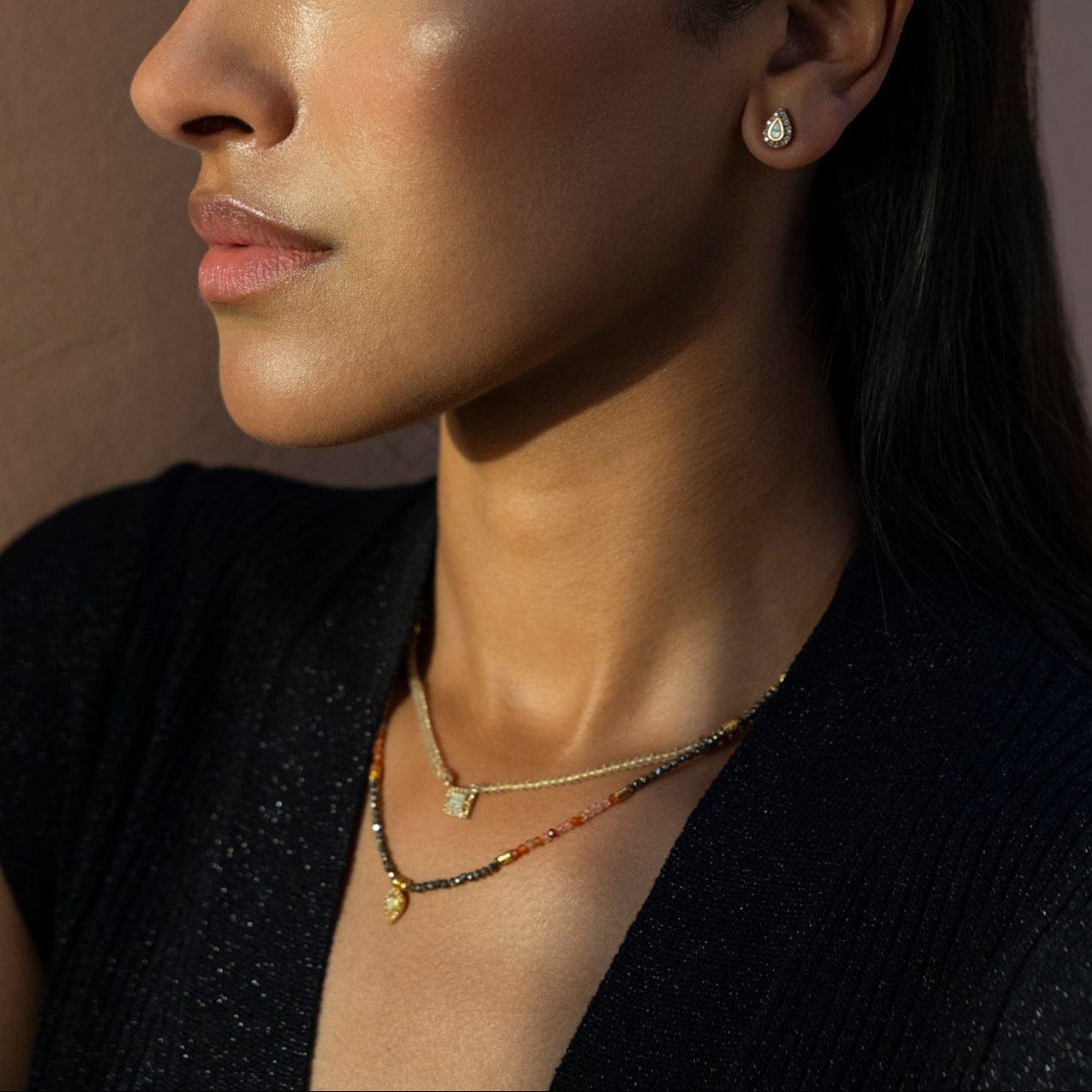 NKL-VRM Nero Beaded Necklace