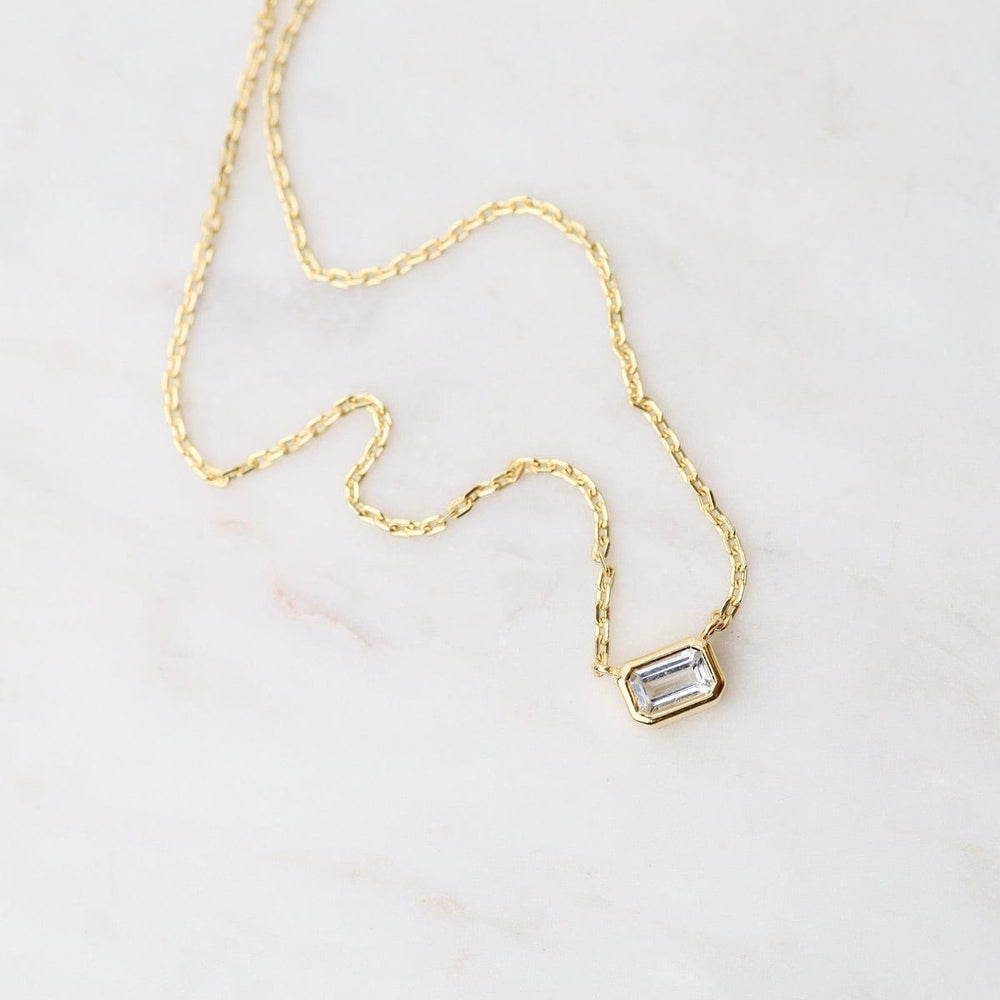 
                  
                    NKL-VRM Octagon White Topaz Necklace - Gold Vermeil
                  
                