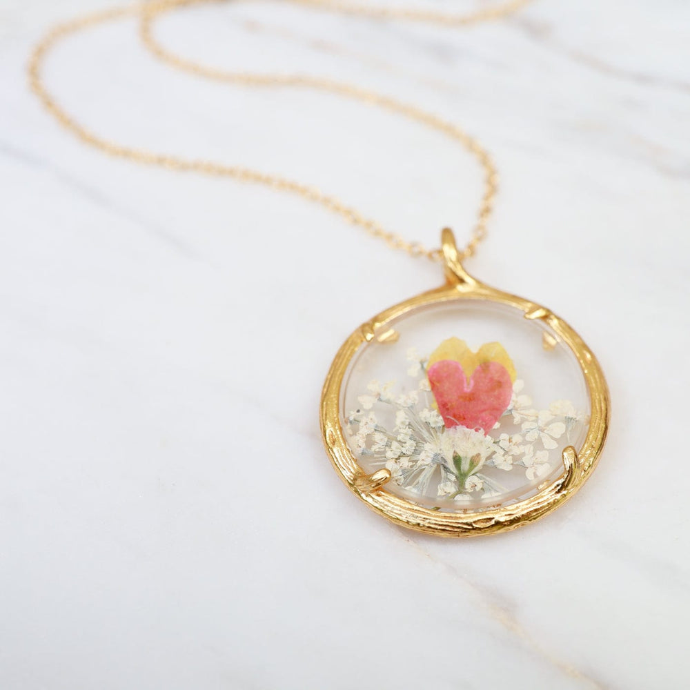 
                  
                    NKL-VRM Orange Hearts Small Glass Botanical Necklace - 18K Gold Vermeil
                  
                