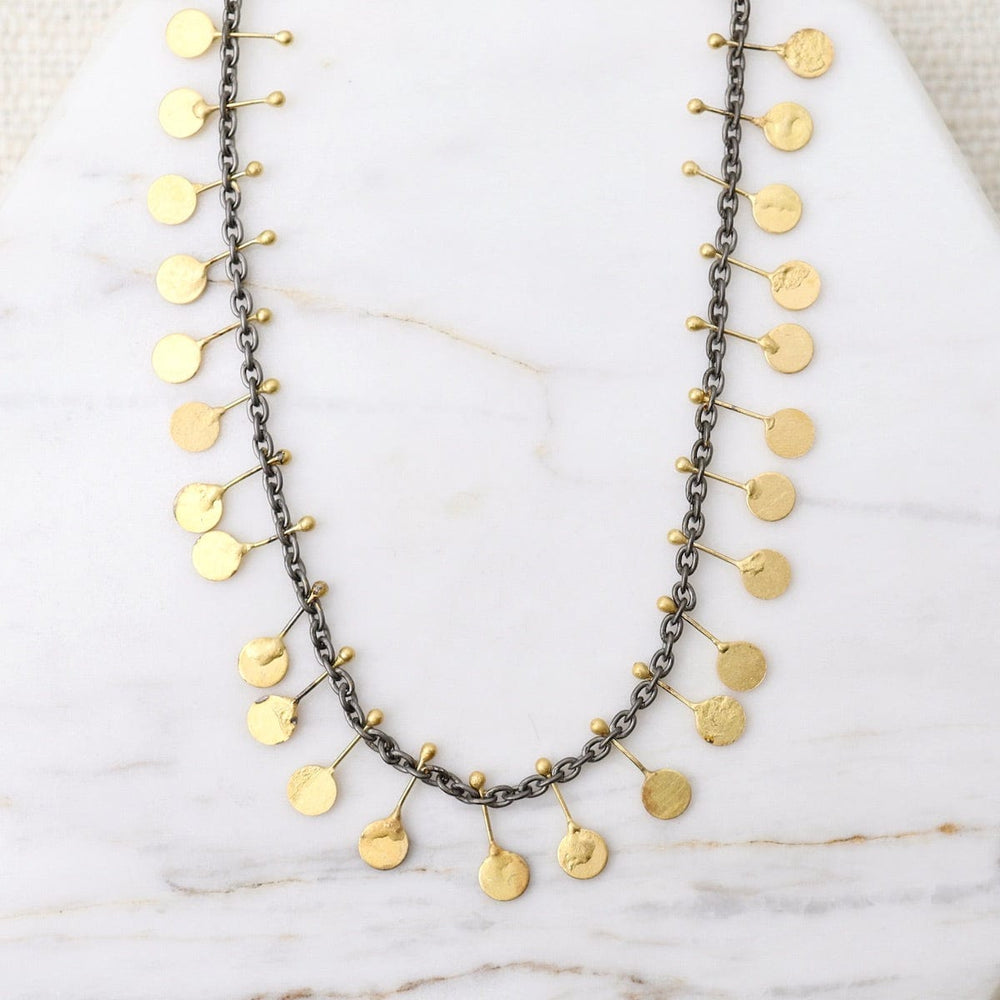 
                      
                        NKL-VRM Oxidized Sterling Silver Chain with 22k Gold Verme
                      
                    