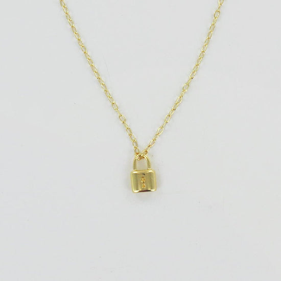 NKL-VRM Padlock Necklace In Gold Vermeil
