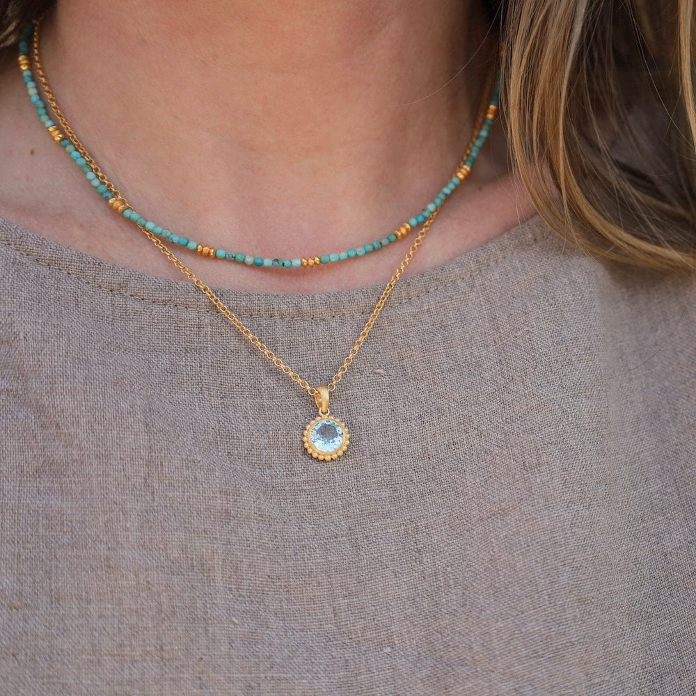 
                  
                    NKL-VRM Petite Turquoise 24k Vermeil Necklace
                  
                