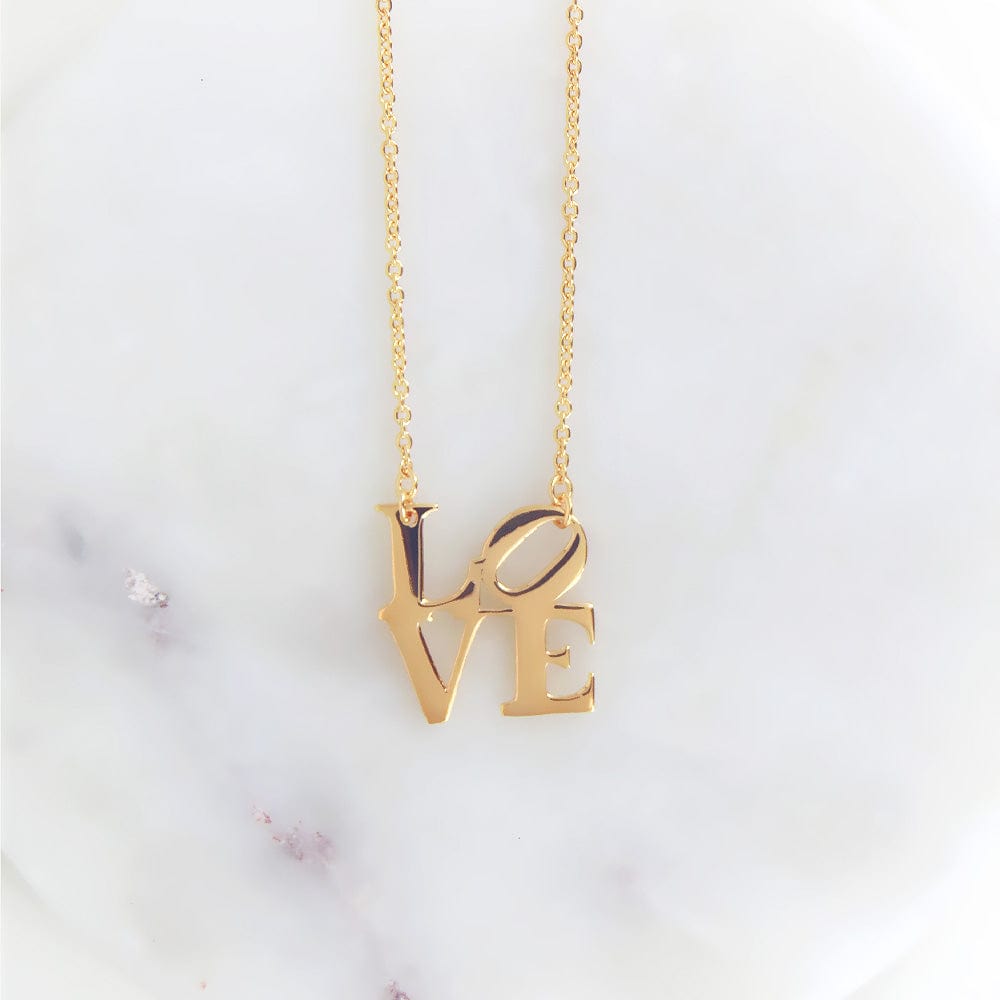 
                  
                    NKL-VRM Polished Gold Vermeil LOVE Sculpture Necklace
                  
                