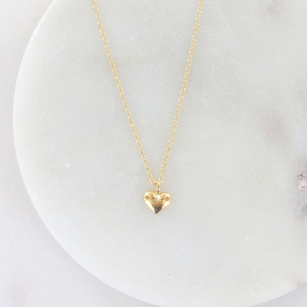 NKL-VRM Puffy Heart Necklace in Gold Vermeil