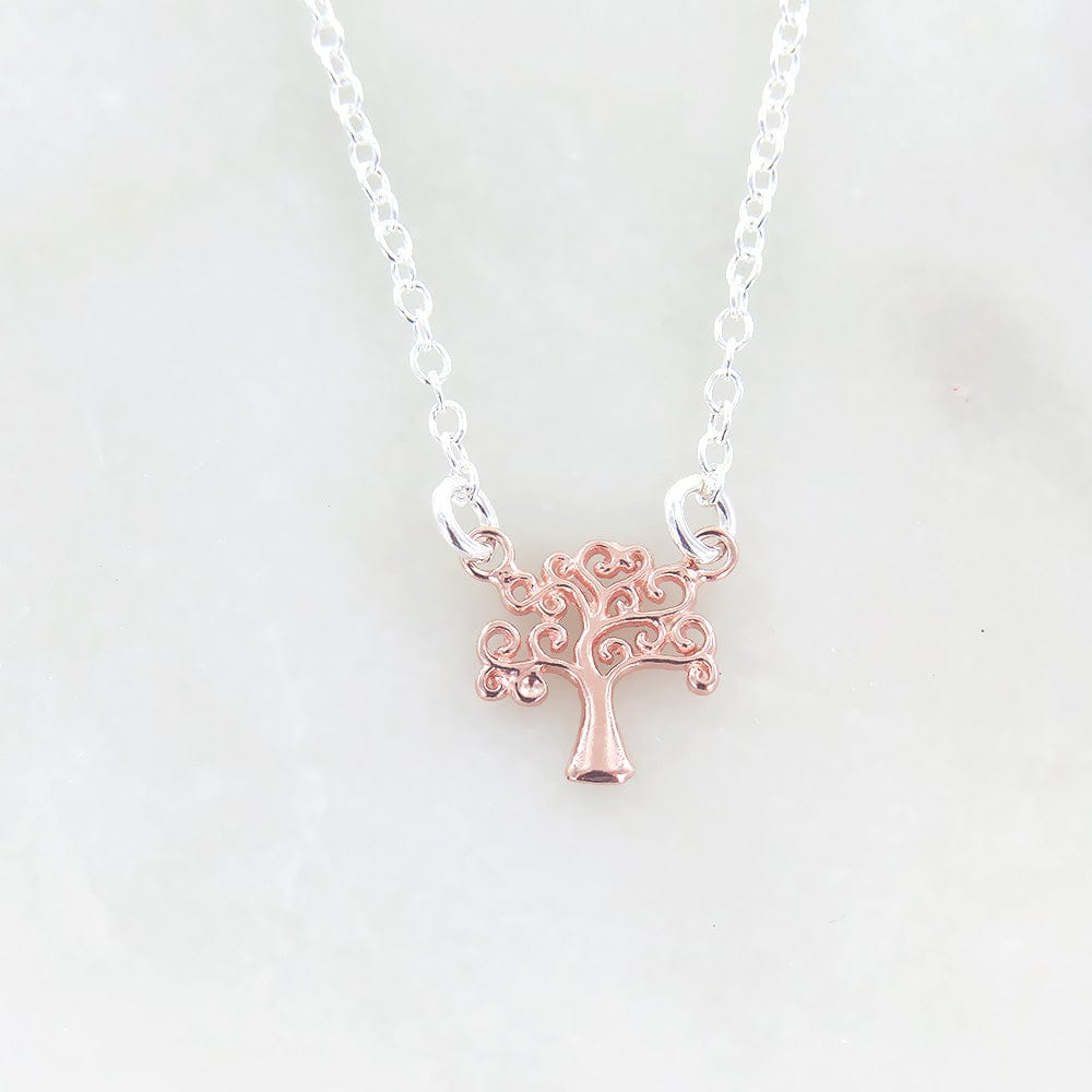 NKL-VRM ROSE GOLD TREE OF LIFE PENDANT NECKLACE