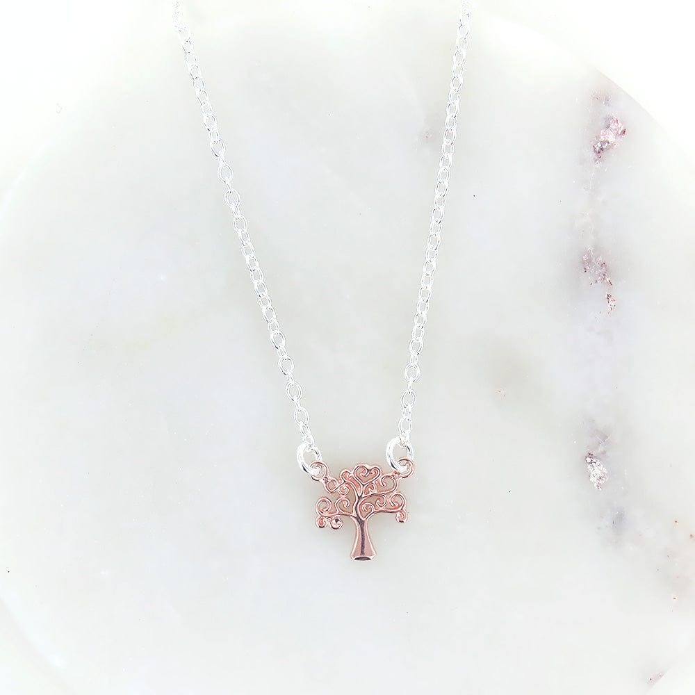 NKL-VRM ROSE GOLD TREE OF LIFE PENDANT NECKLACE