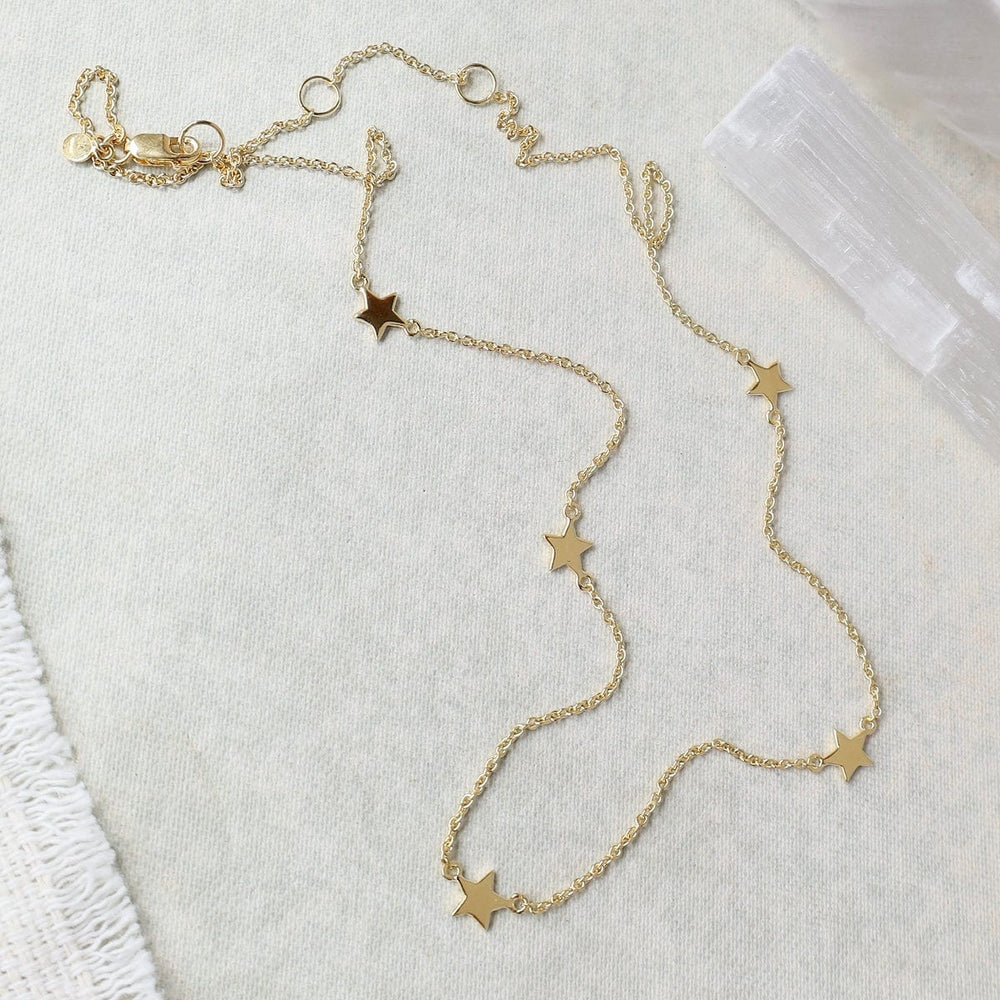 
                  
                    NKL-VRM Short Star Station Necklace – Polished Gold Vermeil
                  
                