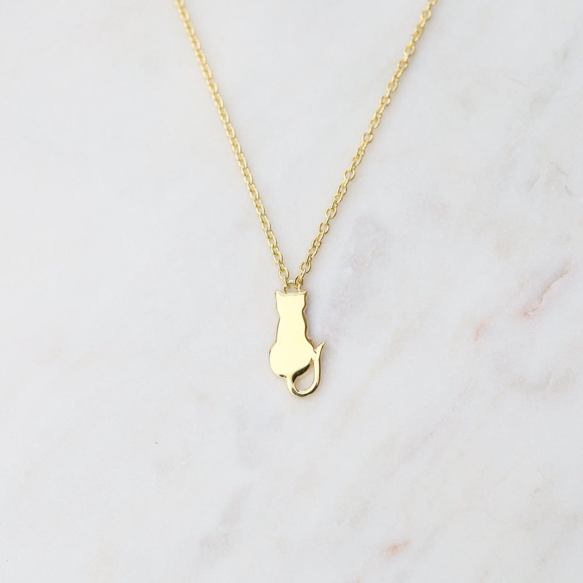 NKL-VRM Sitting Cat Necklace - Gold Vermeil