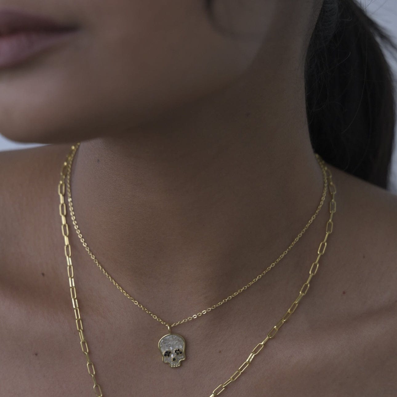 NKL-VRM Skull Gold Vermeil Pendant Necklace