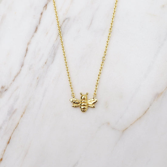 Buy Joelle Diamond Bumble Bee Necklace for Her 14K Yellow Gold Women's Bee  Pendant Gift Idea Online in India - Etsy