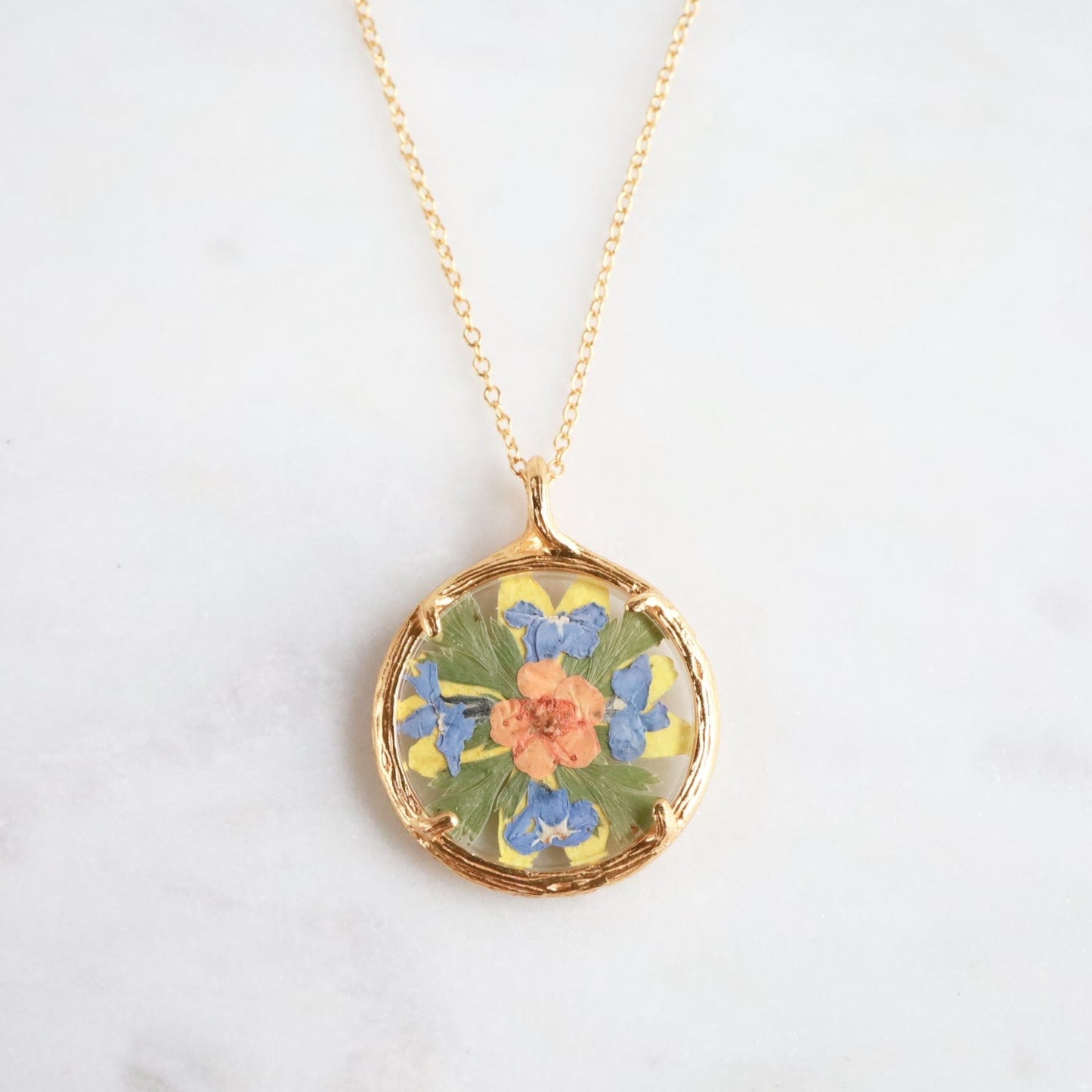 NKL-VRM Small Flower Mandala Necklace - 18k Gold Vermeil
