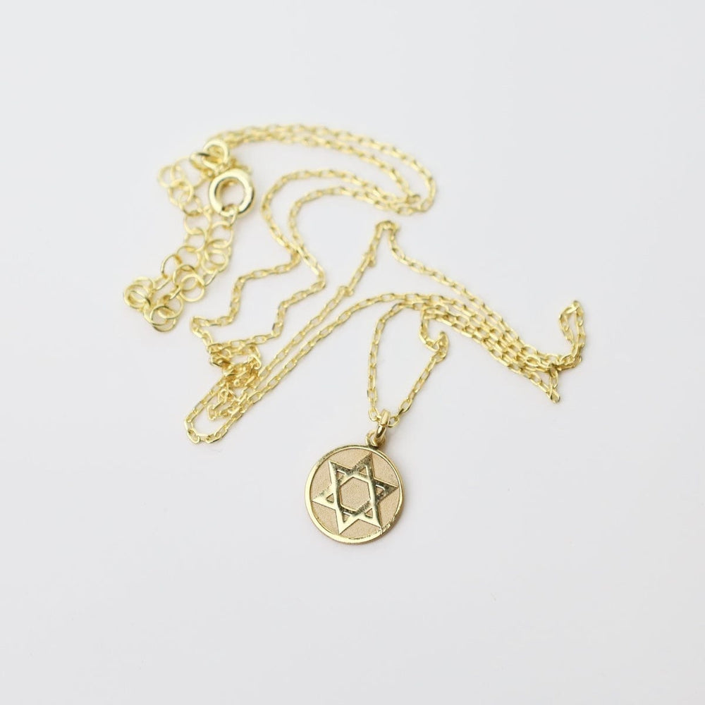 
                  
                    NKL-VRM Star of David Disc Gold Plated Necklace
                  
                