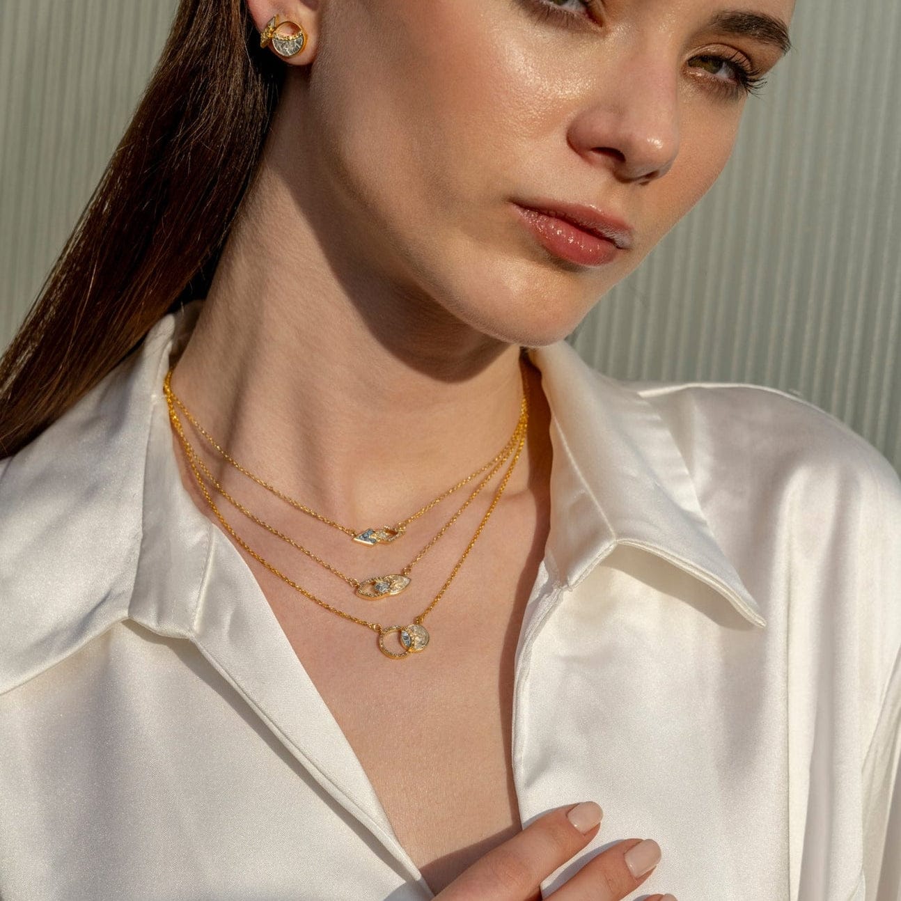 NKL-VRM Tiid Gold Vermeil Pendant Necklace