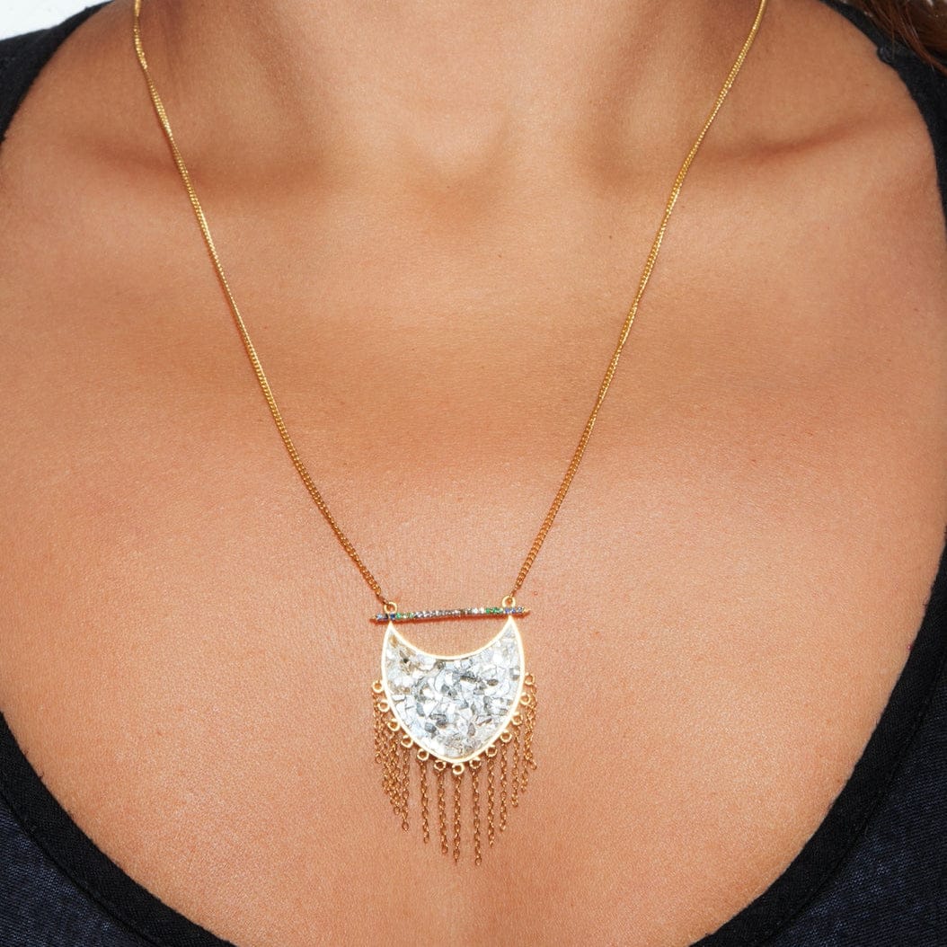 NKL-VRM Timi Grey Ombre Gold Vermeil Pendant Necklace