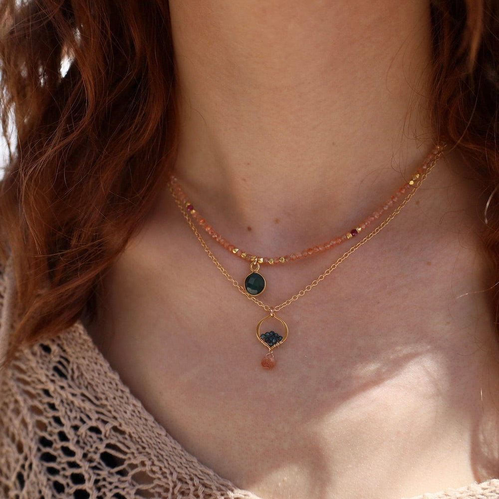 
                      
                        NKL-VRM Tiny Arabesque Necklace with Sunstone
                      
                    