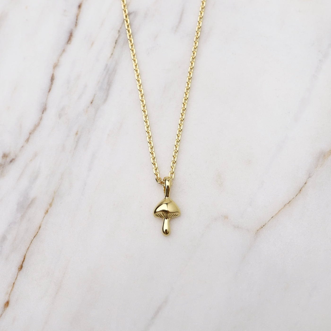 Tiny Mushroom Necklace - Gold Vermeil – Dandelion Jewelry