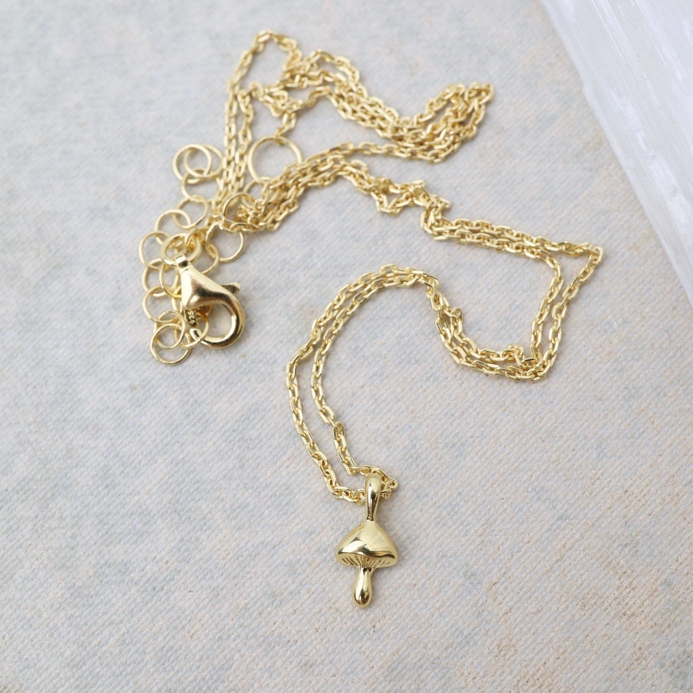 Tiny Mushroom Necklace - Gold Vermeil – Dandelion Jewelry