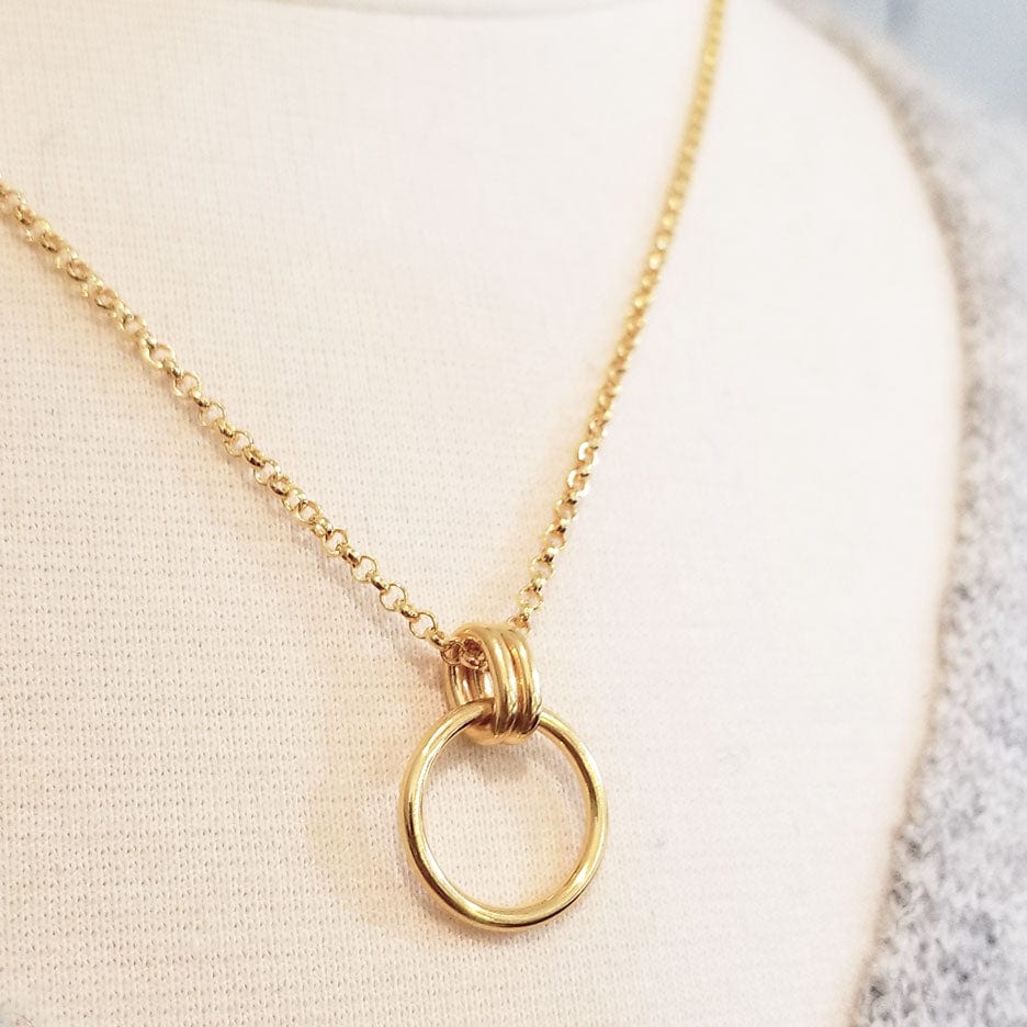 
                  
                    NKL-VRM Vermeil Circle with Double Rings Necklace
                  
                