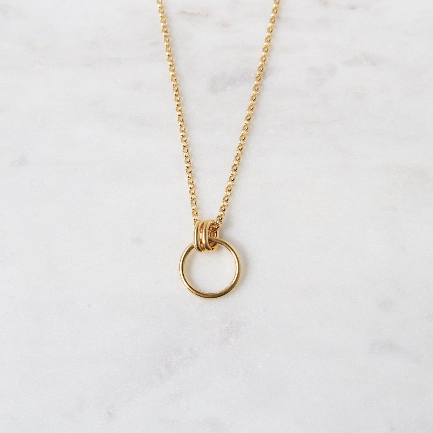 NKL-VRM Vermeil Circle with Double Rings Necklace