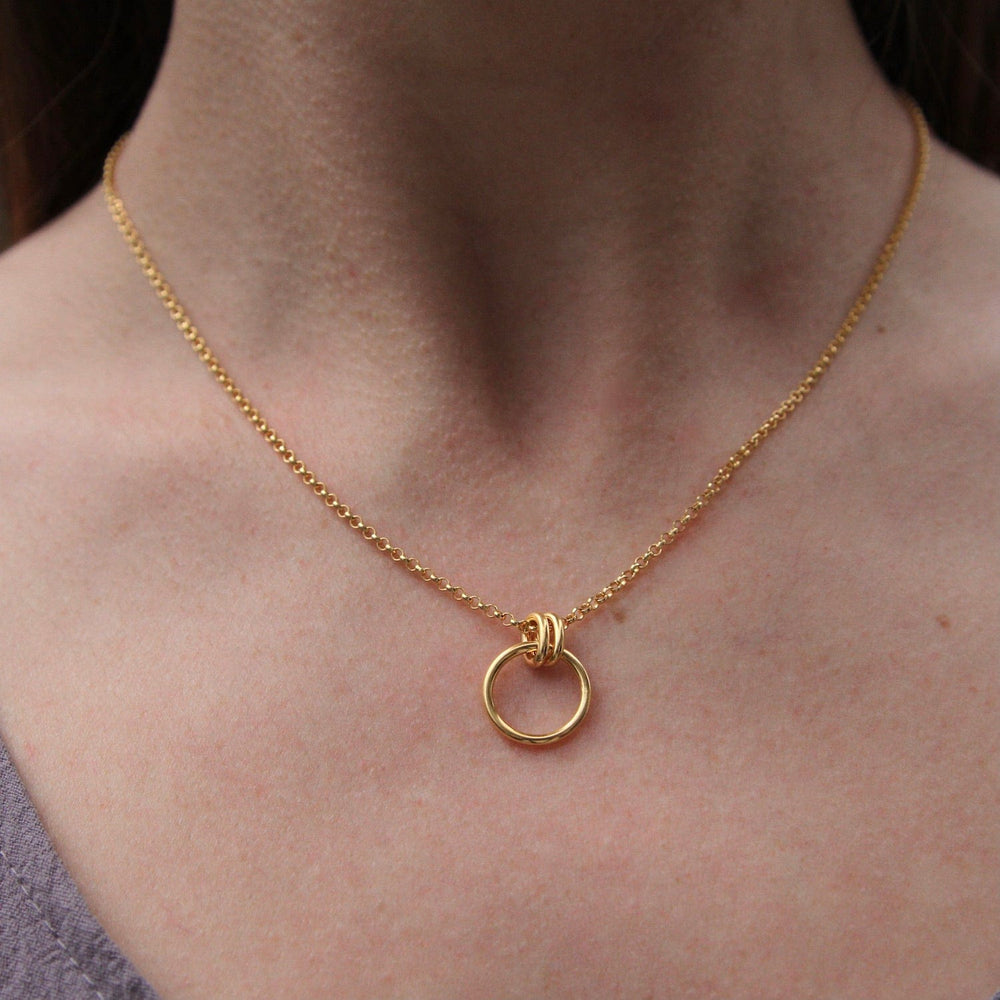 NKL-VRM Vermeil Circle with Double Rings Necklace