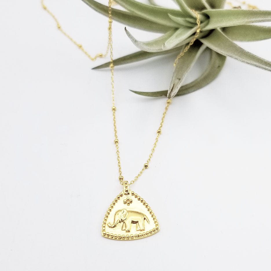 
                  
                    NKL-VRM Vermeil Indian Elephant Tab Necklace
                  
                