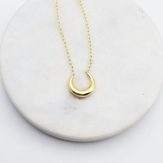 Load image into Gallery viewer, NKL-VRM Vermeil Puffed &amp;quot;U&amp;quot; Necklace

