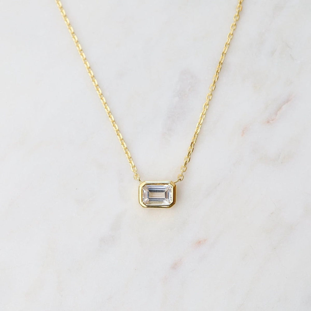 
                      
                        NKL-VRM Vermeil White Topaz Solitaire Necklace
                      
                    