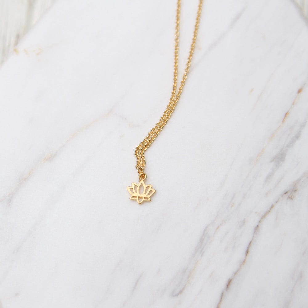 NKL-VRM Very Tiny Lotus - Brushed Gold Vermeil