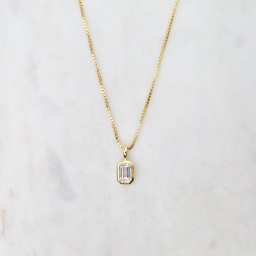 
                  
                    NKL-VRM White Topaz Vertical Octagon Necklace - Gold Vermeil
                  
                