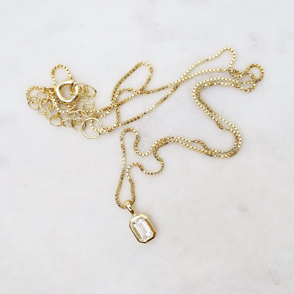 
                  
                    NKL-VRM White Topaz Vertical Octagon Necklace - Gold Vermeil
                  
                