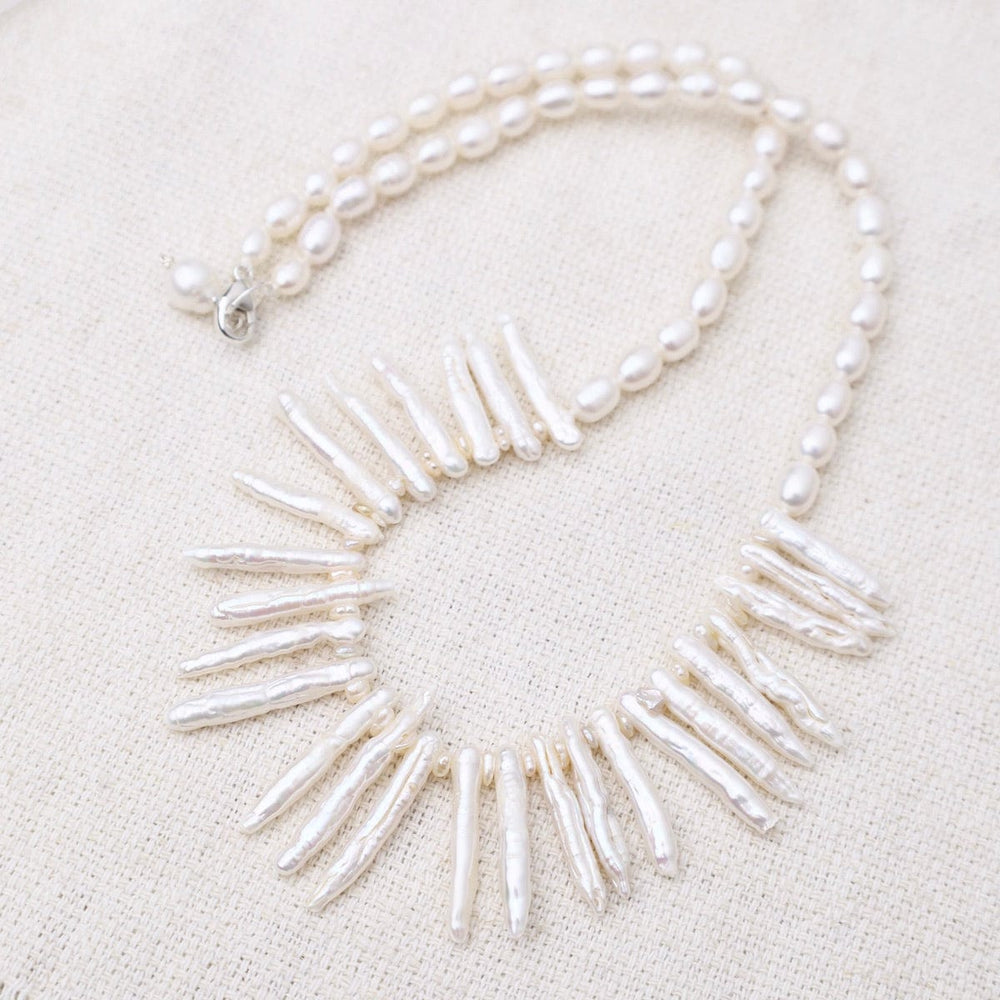 
                      
                        NKL White Biwa Pearl Bib Necklace
                      
                    