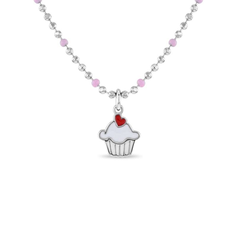 NKL White Cupcake Satellite Girls Necklace