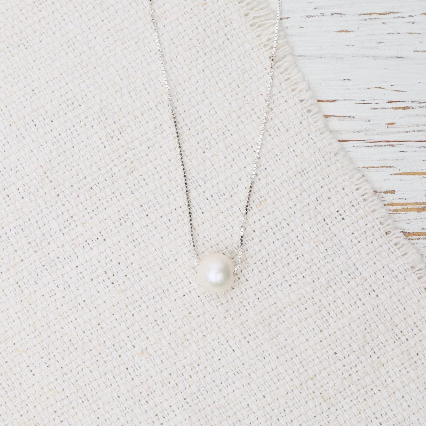 NKL White Pearl 18" Box Chain Necklace