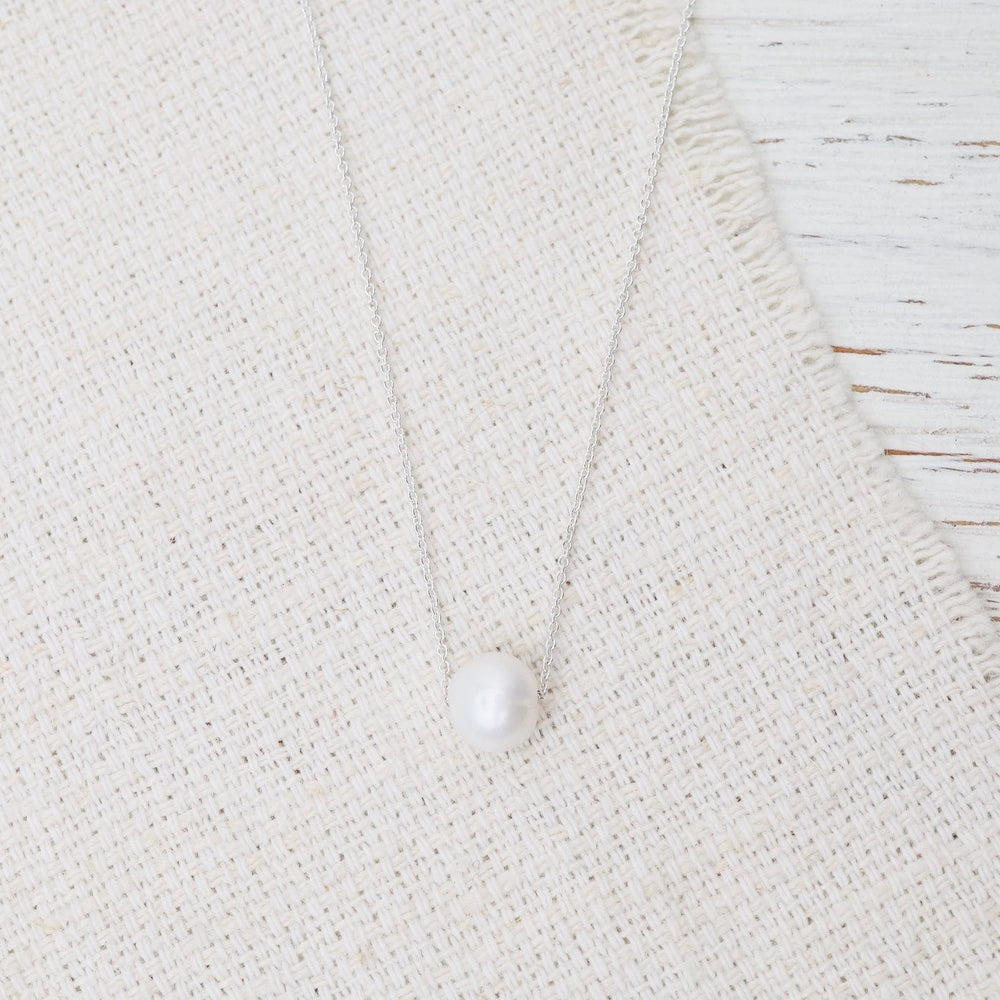 NKL White Pearl 18" Cable Chain Necklace