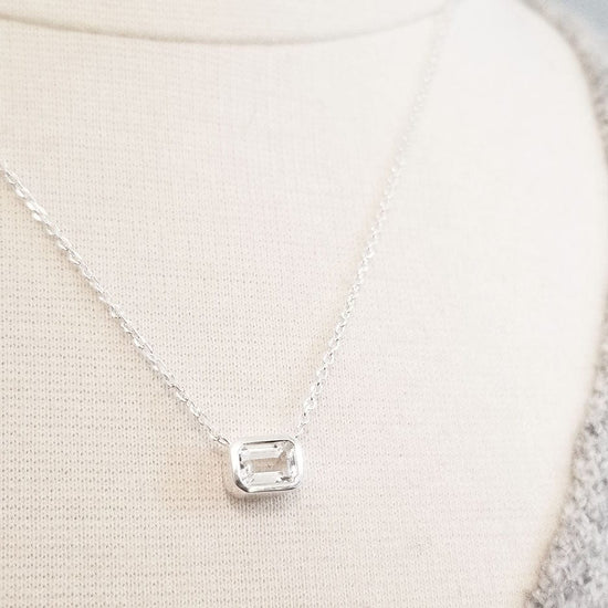 NKL White Topaz Solitaire Necklace